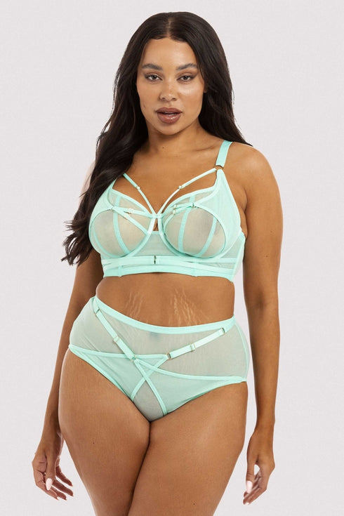 Eddie Crossover Wrap High Waist Knicker Curve - Aqua
